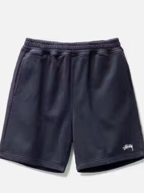 Mens Stussy Stock Logo Cotton Shorts Size Medium Black